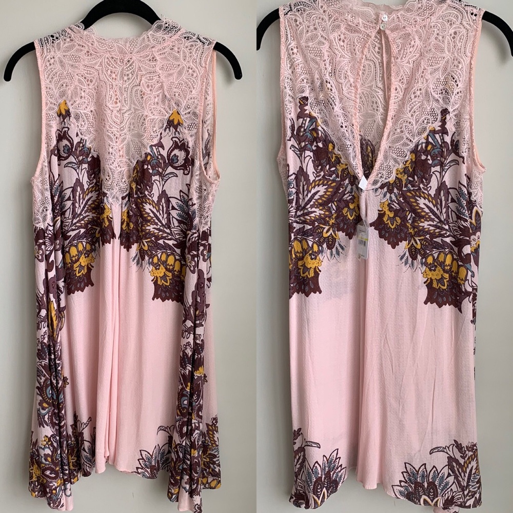 Free People Women's Marsha Printed Lace-Neck Dress